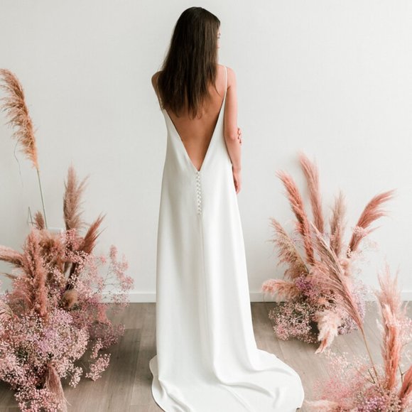 Claire La Faye Slow Burn White Sequin Gown - Picture 7 of 8